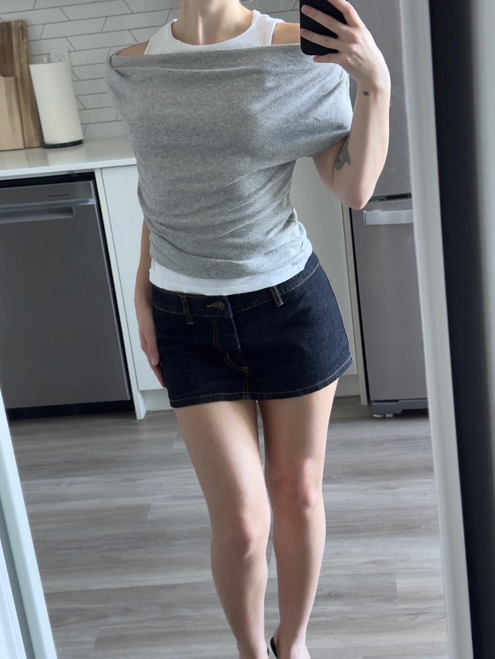 Layered Off-Shoulder Short Sleeve Top